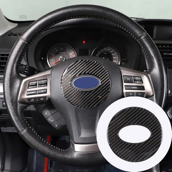 За Subaru Forester 2013-2018 меки въглеродни влакна кола волана лого стикер Авто интериорни аксесоари