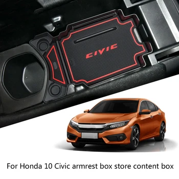 Замяна на Honda Civic 10th Gen 2016-2018 Подлакътник кутия организатор тава телефон монети портфейл съхранение кутия палет вмъкване