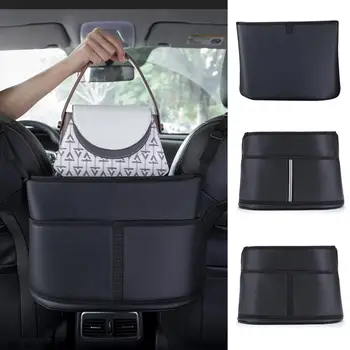 Кожени държачи за чанти за автомобили Организатори на автомобили и съхранение Предни седалки Столчета за кола Пълнител Организатор Чанта за съхранение на седалки за кола E4K3
