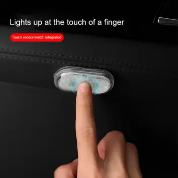  кола LED сензорни светлини Безжично вътрешно осветление Автоматичен покрив таван четене лампи за врата крак багажник кутия за съхранение USB зареждане
