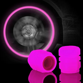 Кола розов червен светещ гума клапан капачка мотоциклет велосипед колело главина светещ клапан капак гума декорация авто стайлинг гуми аксесоари