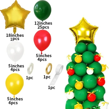 Коледно дърво балони коледна украса латекс балон набор червено зелено тема DIY коледно дърво новогодишна парти декорация Navidad