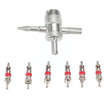 Комплект ключове за клапани за автомобилни гуми 4-в-1 клапан и отстраняване на капака на инструмента Външна инсталация на автомобили Водоустойчив ремонт на дюзи N8N8