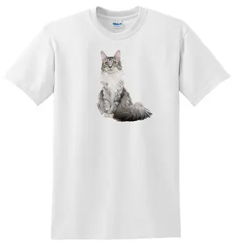 Котка - Мейн Кун 353576945 Памучна тениска разнообразни размери s-3xl - подарък