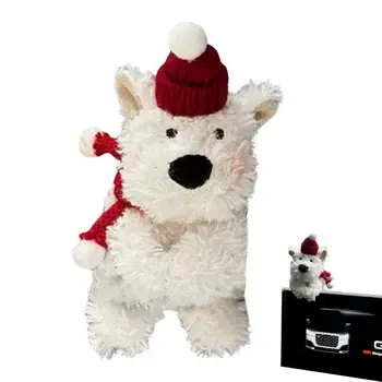 Куче кола украшение носенето шапка куче плюшени кола орнаменти куче плюшени играчки табло кола декорации интериор за кола аксесоари