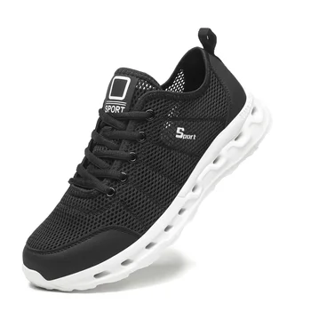Летни мъжки мрежести обувки 2023 Дишаща спортна обувка за свободно време Lightwear All-match тънки маратонки за мъж мода мъжки обувки за бягане