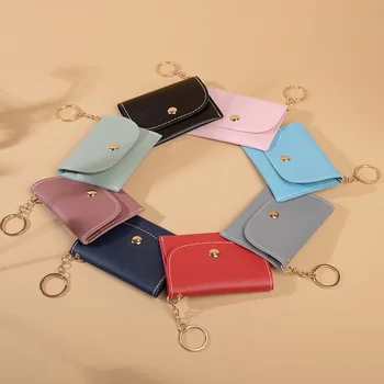 Малка чанта Дамски къс ключодържател мода мини ултра-тънък нов сгъваем портфейл карта чанта трансграничен