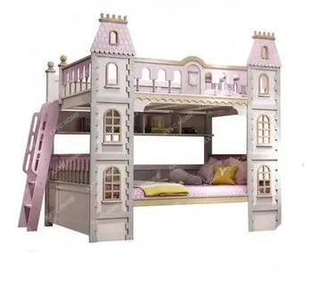 Мечта принцеса замък дърво къща легло масивна дървесина детско легло нагоре и надолу широко момиче легло camas para niños двуетажни легла за деца