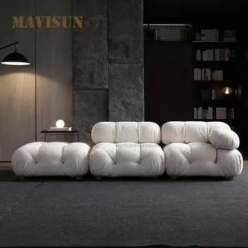 Минималистичен диван за всекидневна Конвертируем секционен диван за мебели за дома или офиса Модерен стил любовна седалка и три седалки