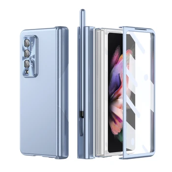 Моден силен защитен стъклен филм за Samsung Galaxy Z Fold 4 5G Fold4 Fold3 Fold 3 S държач за писалка Удароустойчив капак