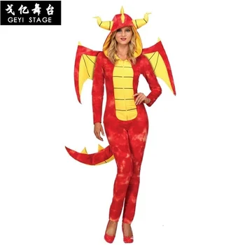 Нов висококачествен драконов рицар в костюм за Хелоуин косплей onesies пижами за възрастни животински дрехи
