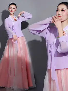 Нов корейски традиционен костюм Ханбок рокля Ханбок женски корейски дворец костюм Национално малцинство танцово изпълнение рокля