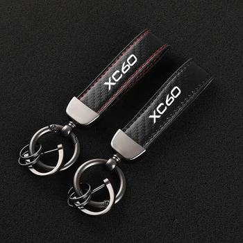 Нова естествена кожа кола стайлинг емблема ключодържател ключодържател пръстени за audi XC60 с лого аксесоари за кола