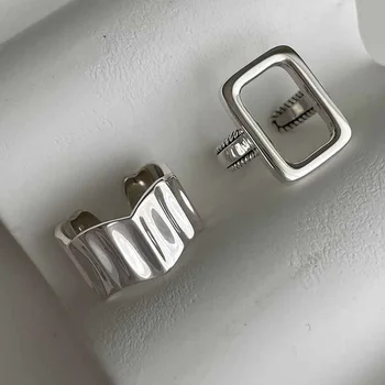 Реколта сребърен цвят метални пръстени комплект елегантен нередовни регулируеми пръстени за жени модерен геометричен пръстен пънк бижута парти подарък