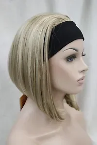 Сладка перука BOB 3/4 с лента за глава блондинка микс прави дамски къси полукоси перуки