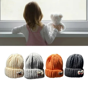 Стилна плетена шапка за момчета и момичета Мека и топла шапка за шапка есен зима пуловер за спортни дейности на открито