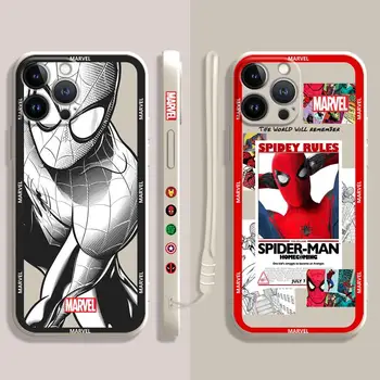 Течен калъф за Apple iPhone 14 13 12 11 Pro Max 13 12 Mini XS XR X 7 8 6 6S Plus Marvel Amazing SpiderMan Питър Паркър Комикси