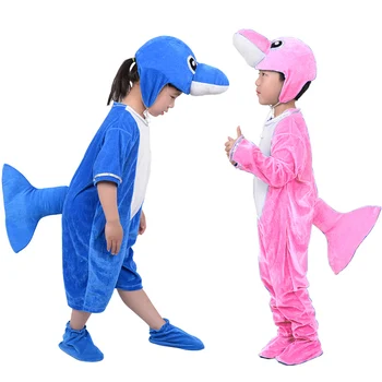 Хелоуин парти дете косплей делфин костюм животно карикатура танц костюм гащеризон карнавал детски дрехи за момчета момичета